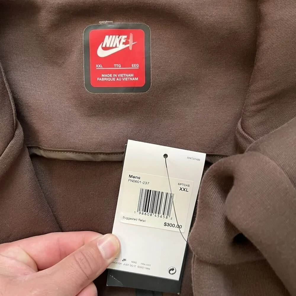 Nike Tech Fleece Reimagined Trench Brown Coat FN0601-237 Size 2XL Men's $300